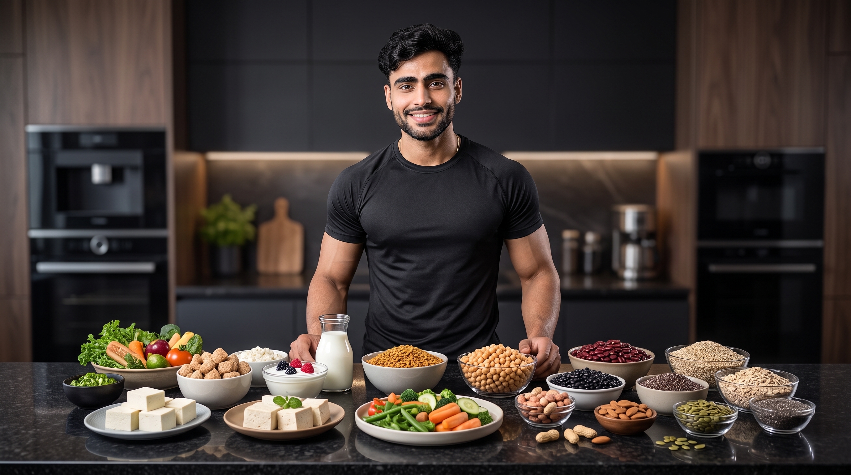 High protein vegetarian meal